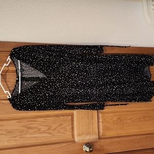 Faux wrap dress star pattern